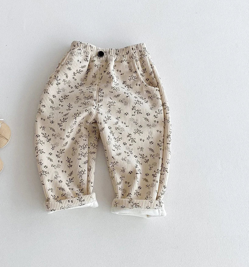 Girls Fleece-Lined Printed Pants