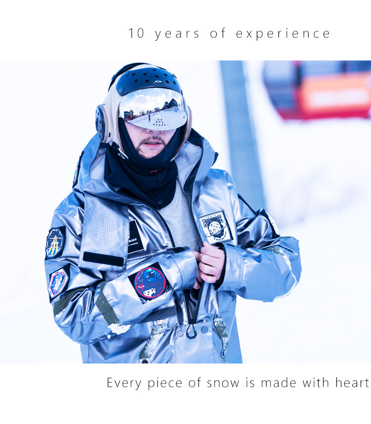 Men's PINGUP Nasa Winter Mountain Space exploration One Piece Snowboard Suits