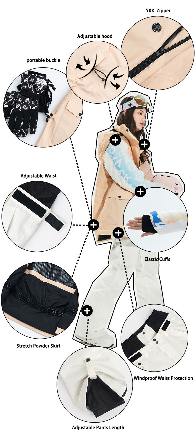Women's Vector Chasing Light Messenger Winter Snowboard Suits