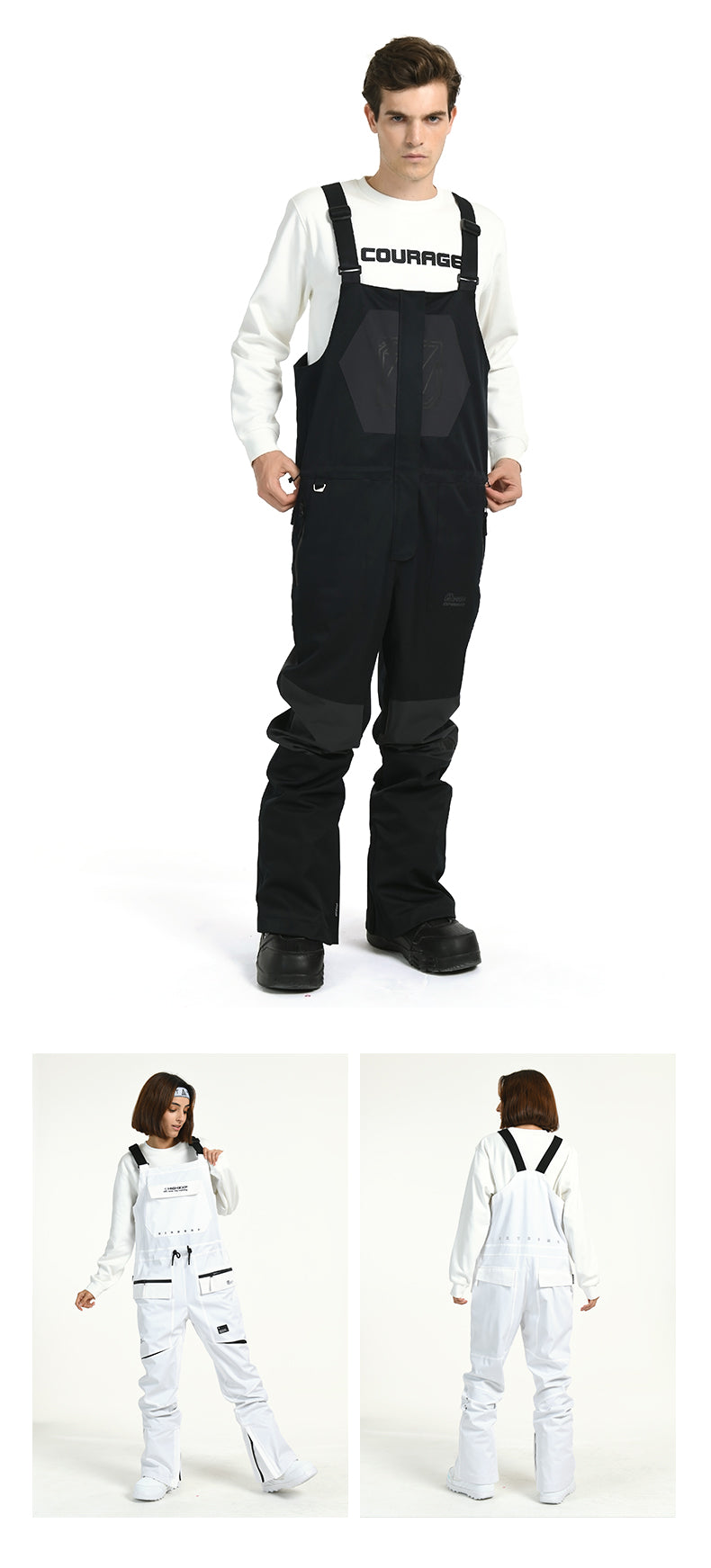 Women's Winter Mountain Slim Fit Ski Pants Overall Bib Snow Pants