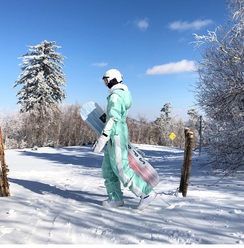 Women's Unisex North White Colorful Sky One Piece Snowsuit