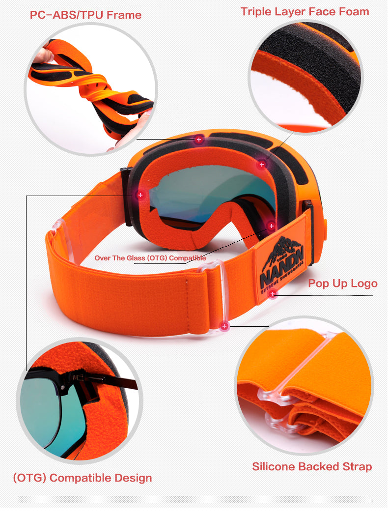 Unisex Nandn Fall Line Snowboard Goggles