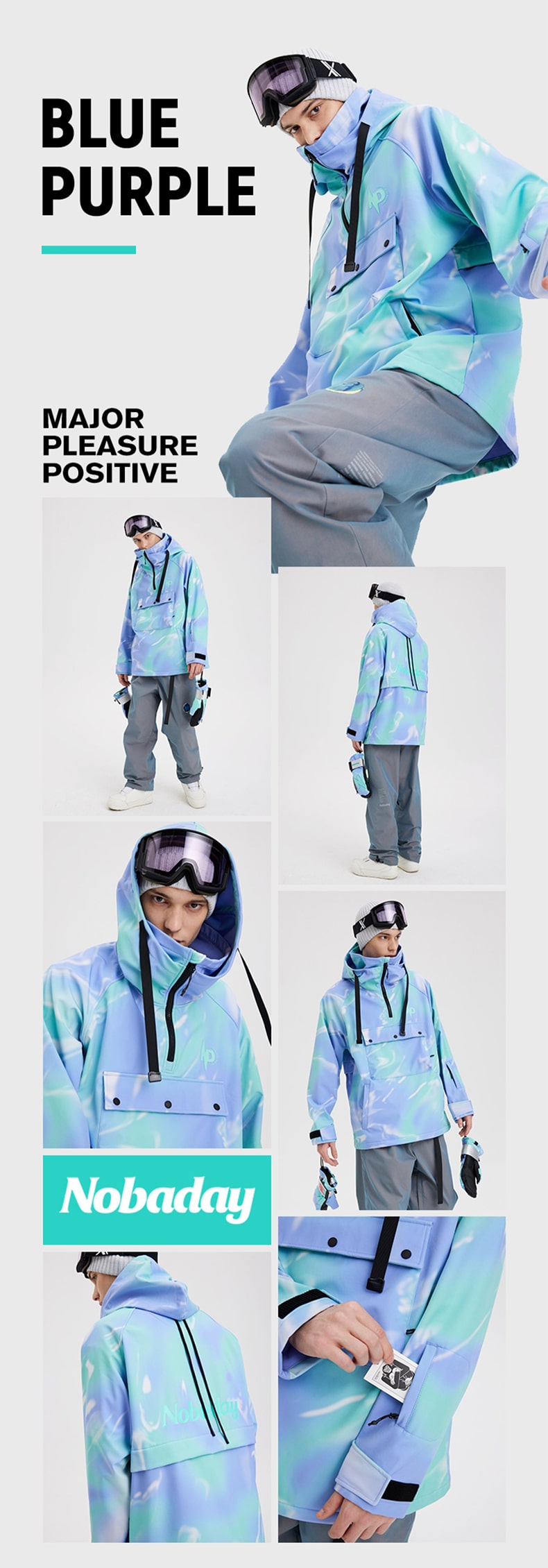 Men's Nobaday Pure Free Fluorspar Anorak Snowboard Jacket