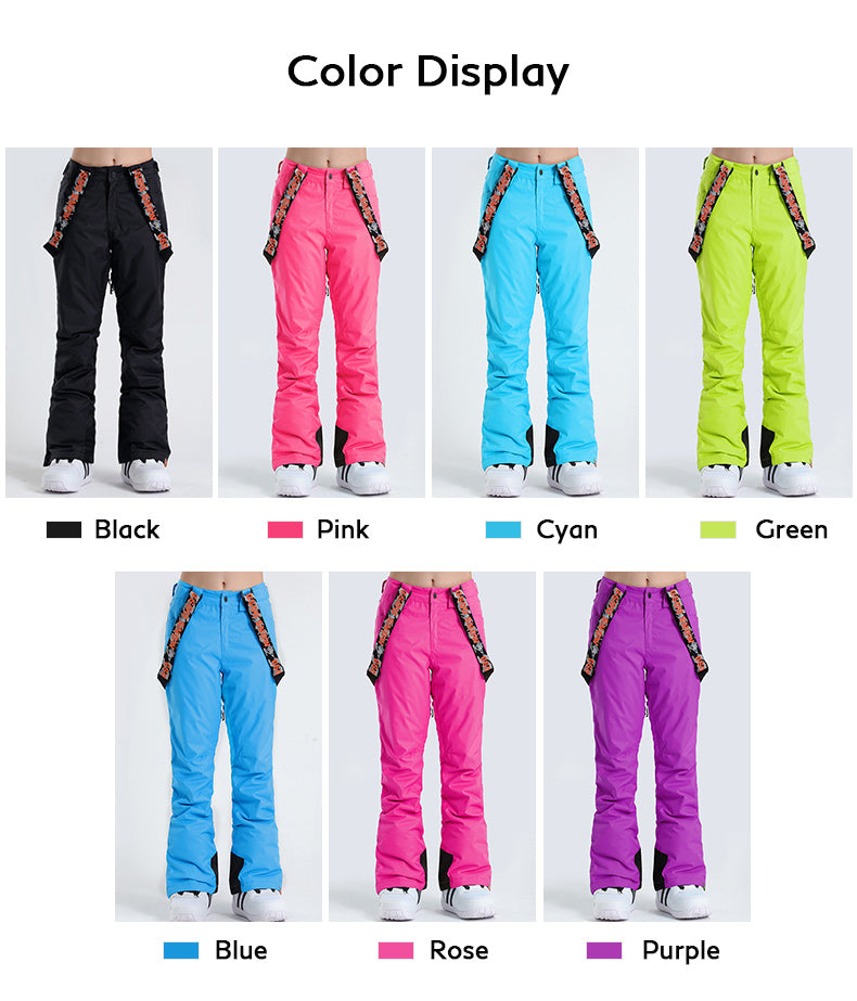 Womens Gsou Snow 10k Waterproof Warm Highland Freestyle Bib Ski Pants