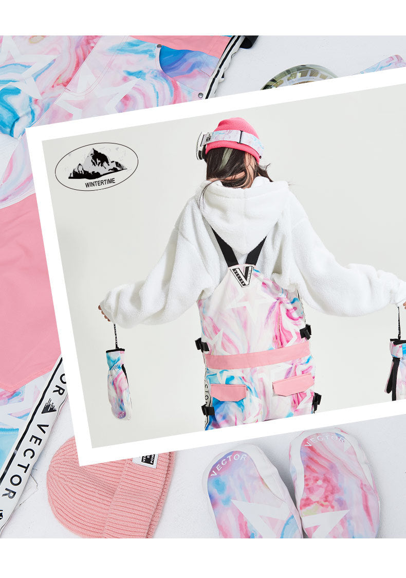 Women's Vector Winter Elves Snowboard Suits Waterproof Jacket & Pants Set