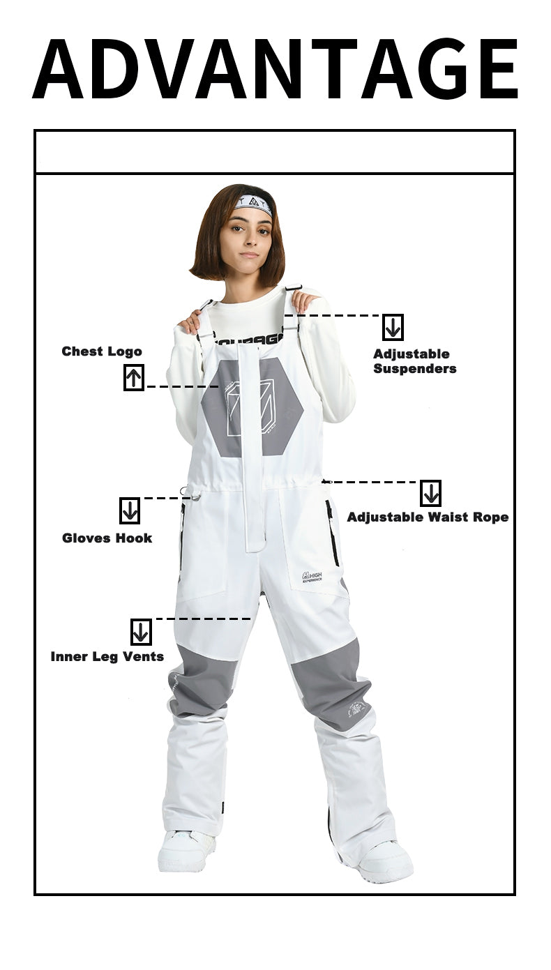 Women's Winter Mountain Slim Fit Ski Pants Overall Bib Snow Pants