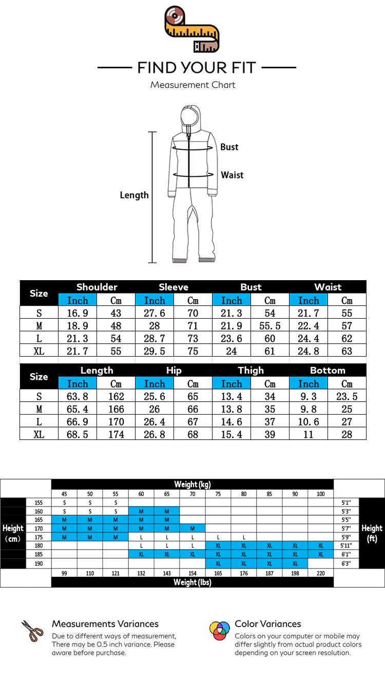 Men's PINGUP Nasa Winter Mountain Space exploration One Piece Snowboard Suits