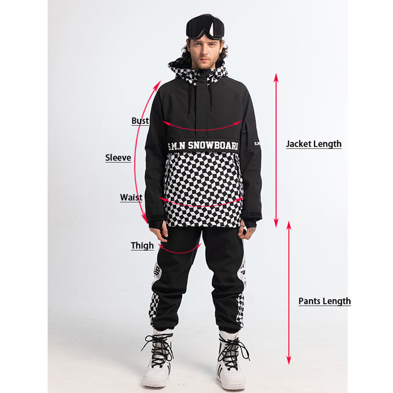 SMN Top Fashion Snowboardanzug für Herren, Schneeanzug, Jacke und Hose