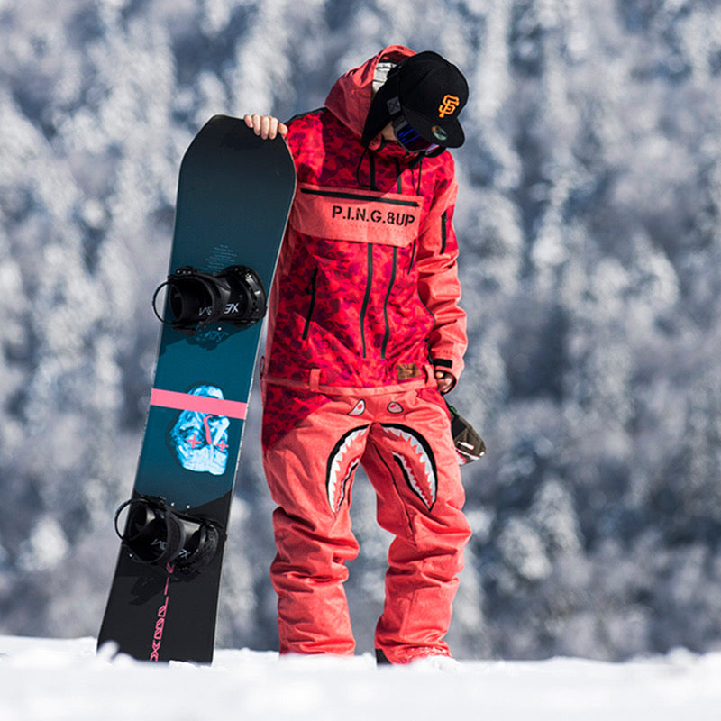 Spelling Verkeerd effectief Men's PINGUP Bomber & Shark New Fashion One Piece Snowboard Suits | Snowverb