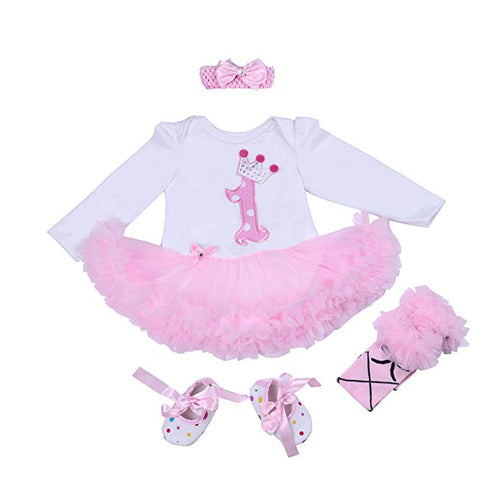 1st Birthday Pink Princess Long Sleeve Tutu Set