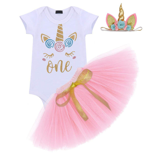 1st Birthday Pretty Eyes Unicorn Tutu Set