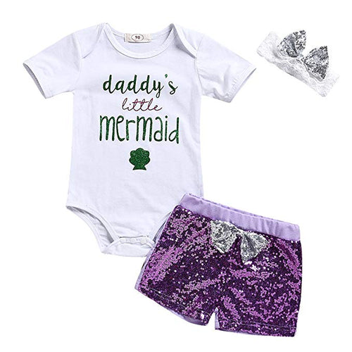 Daddy's Little Mermaid Sequin Set