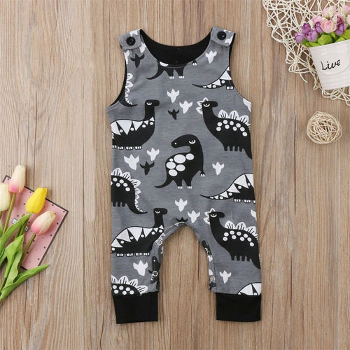 Gray Dino Bodysuit Romper