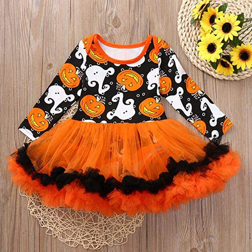 Pumpkin and Ghost Tutu Dress