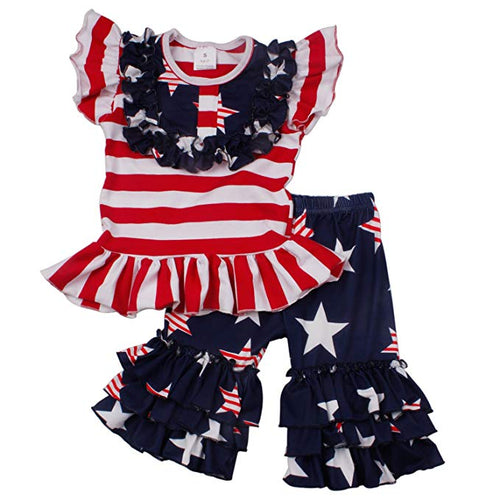 Ruffle Short Set - Baseball