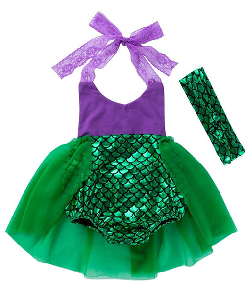 Lace Halter Mermaid Tutu Romper