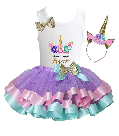 Unicorn 2nd Birthday Tutu Outfit