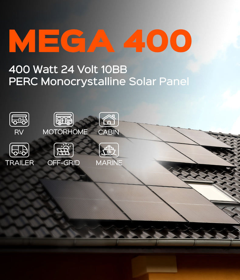 MEGA 400 Watt 24 Volt Moncrystalline Solar Panel