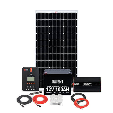 Renogy Kit Solar 100w 12V,Kit Solar Autoconsumo, Kit Panel Solar, Kit Solar  Autocaravana de Placa