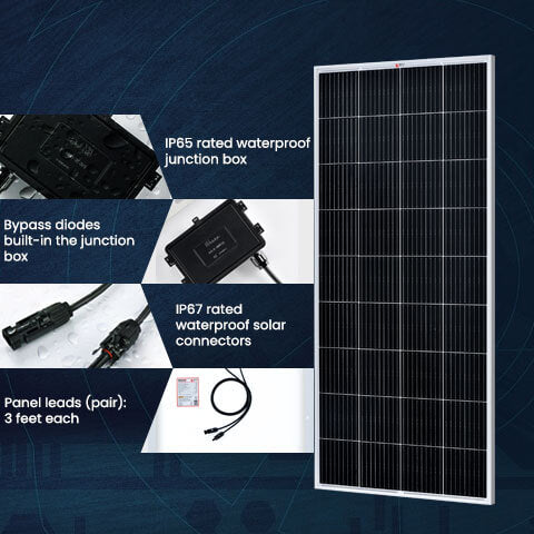 200W Solar Panel Built-in Components