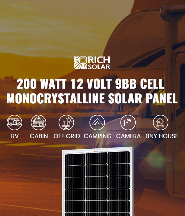 Mega 200 Watt 12 Volt Offgrid Solar Panel