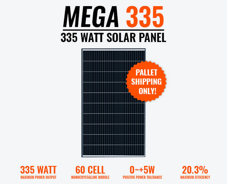 Mega 335 Watt 24 Volt Solar Panel