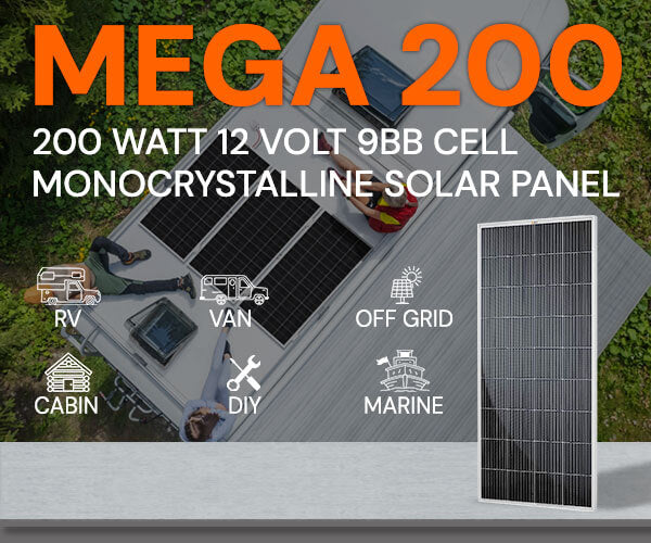 Mega 200 Watt 12 Volt Offgrid Solar Panel