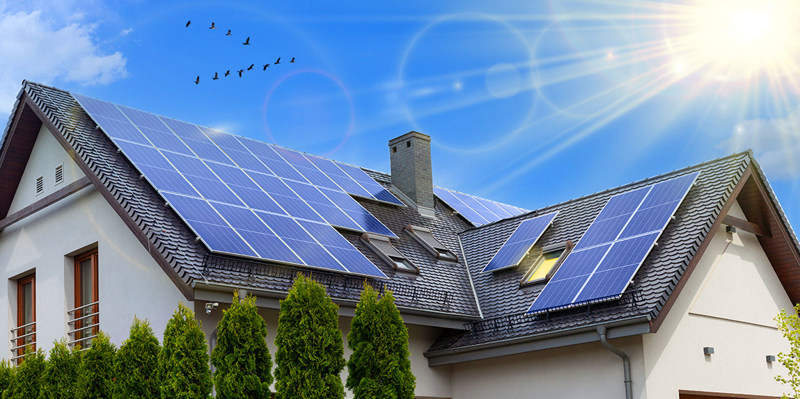 solar panels on a house