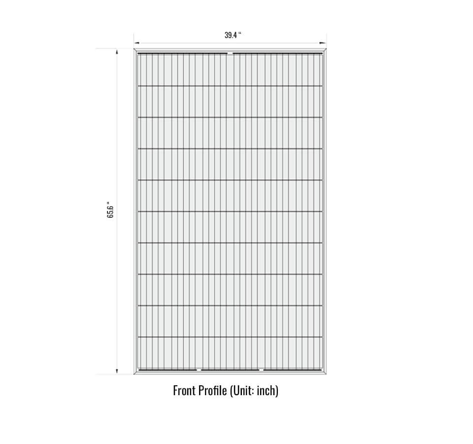 Mega 335 Watt 24 Volt Solar Panel Dimension