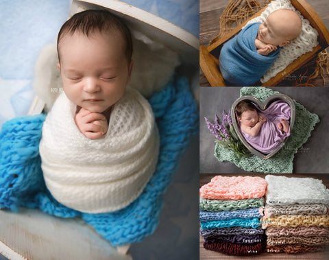 Chunky Knit Bump Blanket Layers - Chunky Knit Layers - Tiny Tot Prop Shop - Newborn Photo Props Canada - Canadian Photography Props