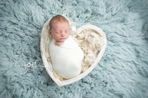 White Wooden Heart Bowl - Wooden Photo Props - Newborn Photo Props Canada - Tiny Tot Prop Shop