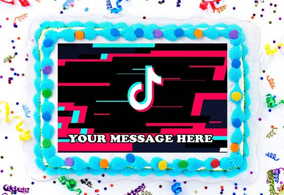 TikTok Edible Image Cake Topper Personalized Frosting Icing Sheet Cust ...