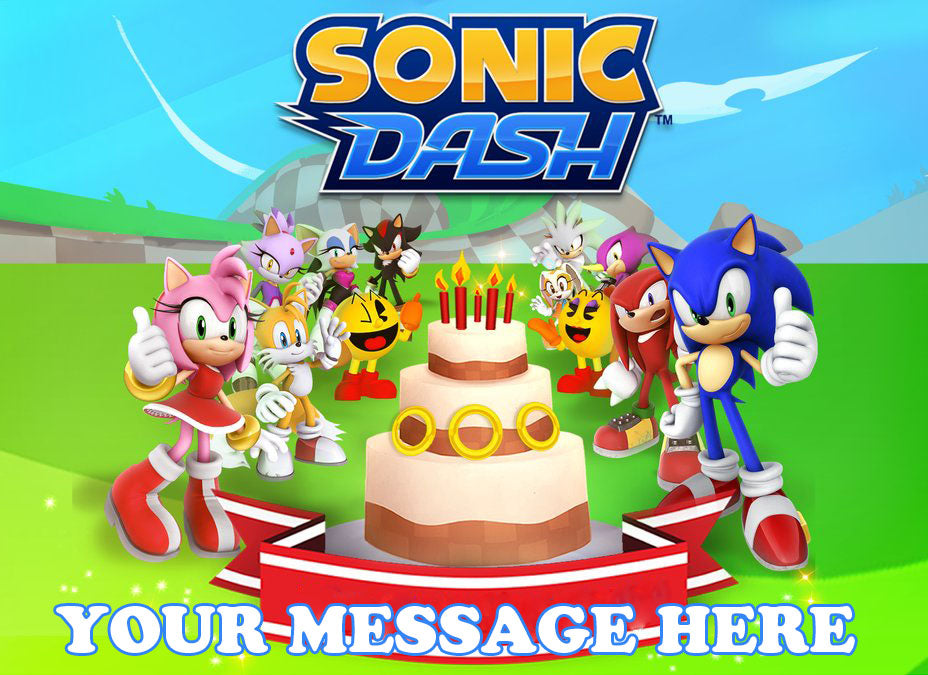 Sonic Dash Edible Image Cake Topper Personalized Birthday Sheet Decora Partycreationz - edible roblox image frosting sheet cake topper birthday
