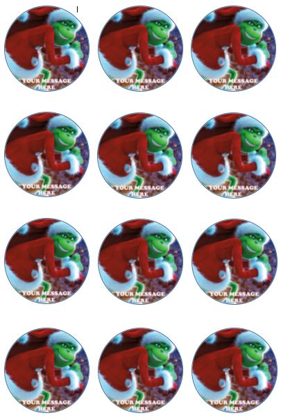 The Grinch Edible Cupcake Toppers (12 Images) Cake Image Icing Sugar S ...