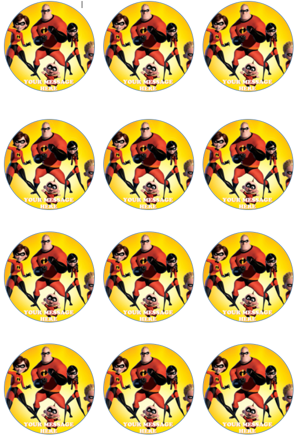 The Incredibles Edible Cupcake Toppers (12 Images) Cake ...