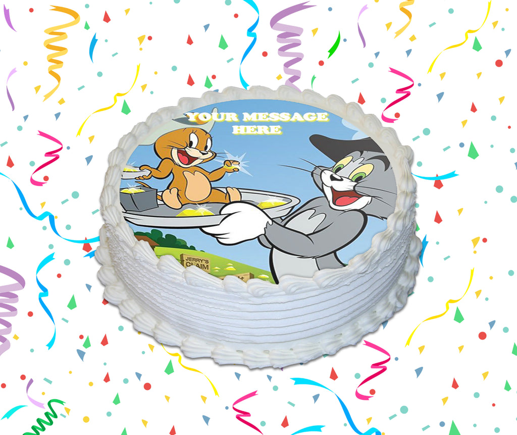 Tom And Jerry Edible Image Cake Topper Personalized Birthday Sheet Cus