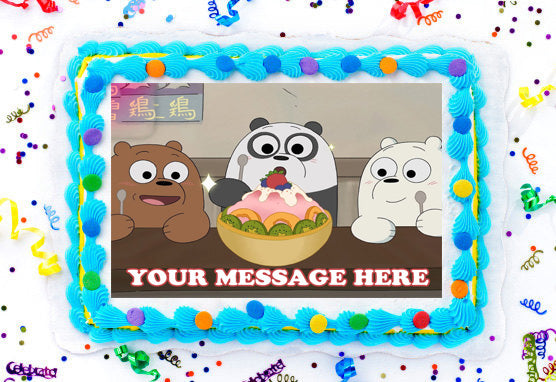 We Bare Bears Edible Image Cake Topper Personalized Birthday Sheet Dec