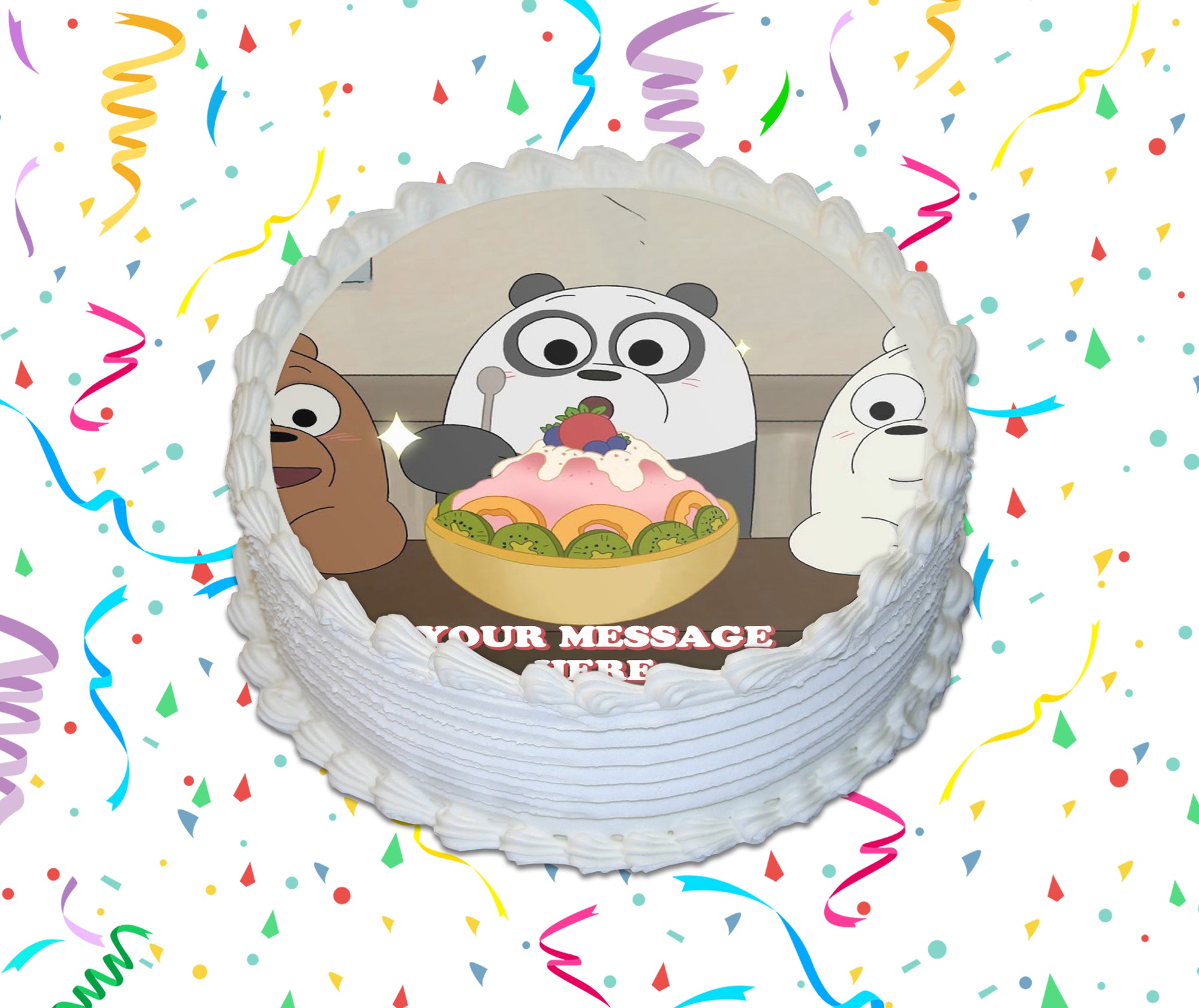 We Bare Bears Edible Image Cake Topper Personalized Birthday Sheet Cus - PartyCreationz