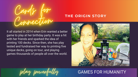 erin's birthday party in 2014 with the first cards for connection game on sips of paper in a jar