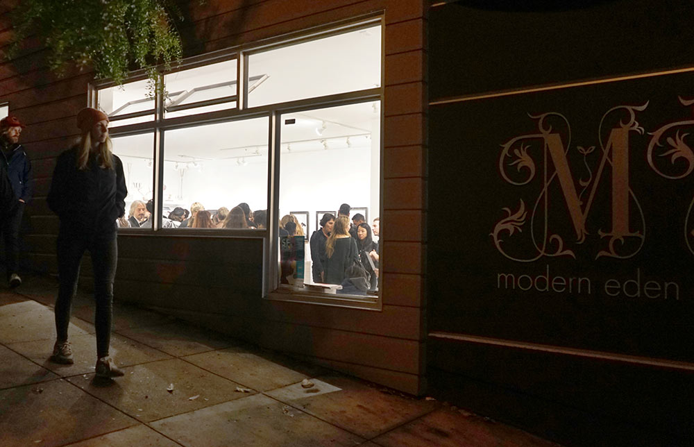 Side view, opening night at Modern Eden