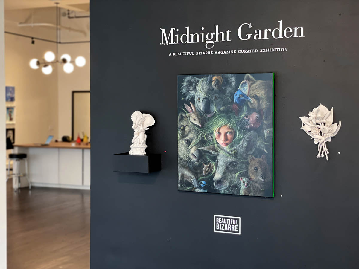 Beautiful Bizarre curated exhibition Midnight Garden at Modern Eden Gallery 2020