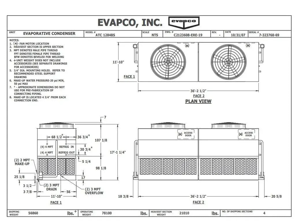 Evapco ATC-1284B Evaporative Condenser (642 Nominal Tons,1-15 HP Motor) - Image 20