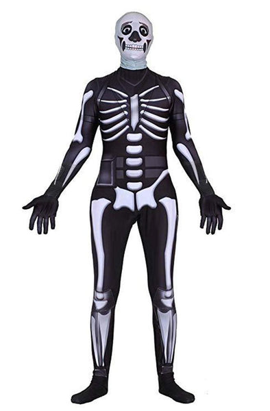 fortnite kids skull trooper cosplay jumpsuit costume for halloween