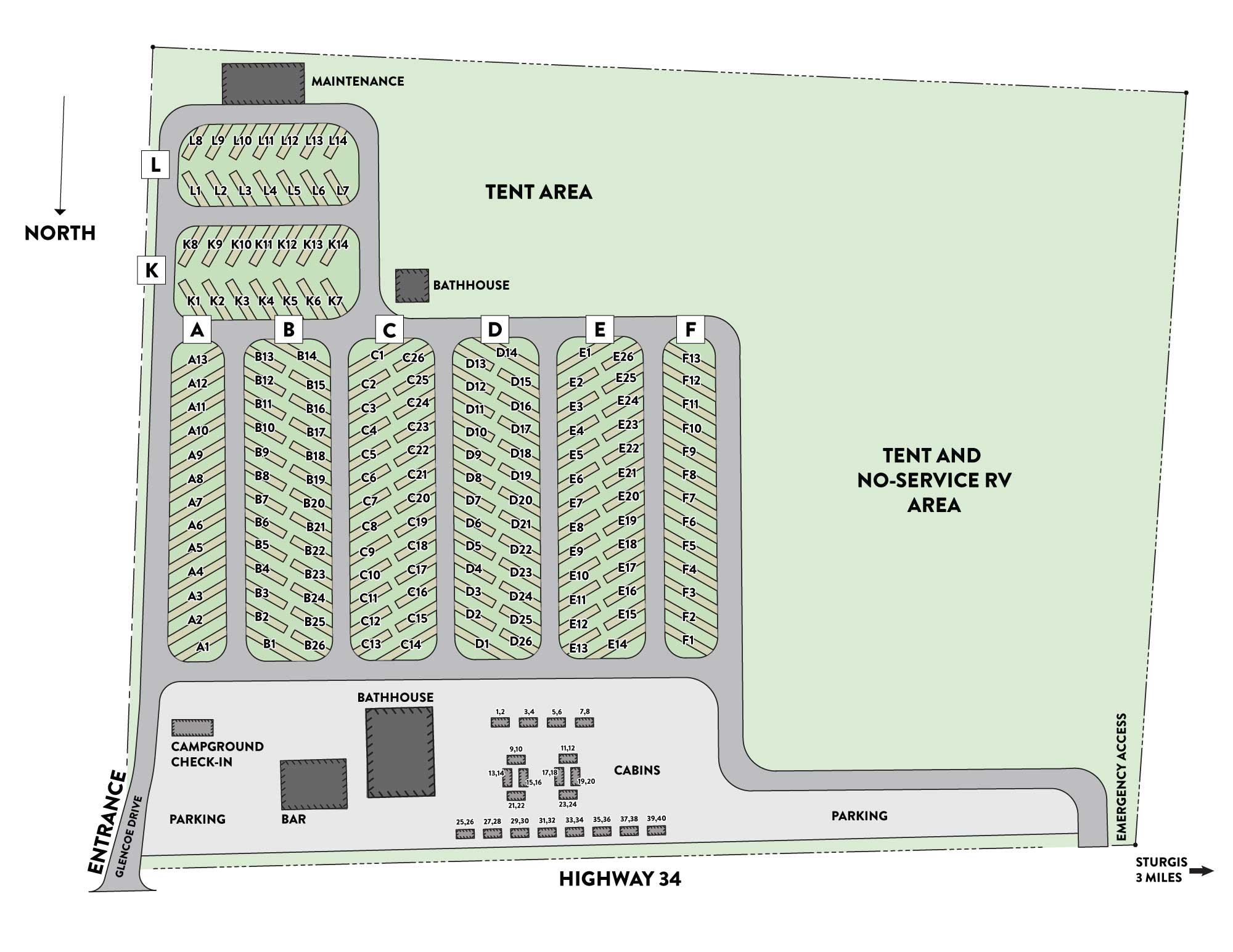 Steel Pony Campground Map