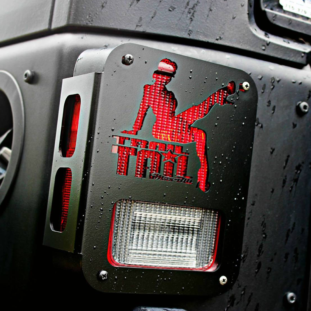 Jeep Tail Light Cover 07–18 Wrangler JK Trail Tail Lady Steel Black  Powdercoat | Max-Bilt