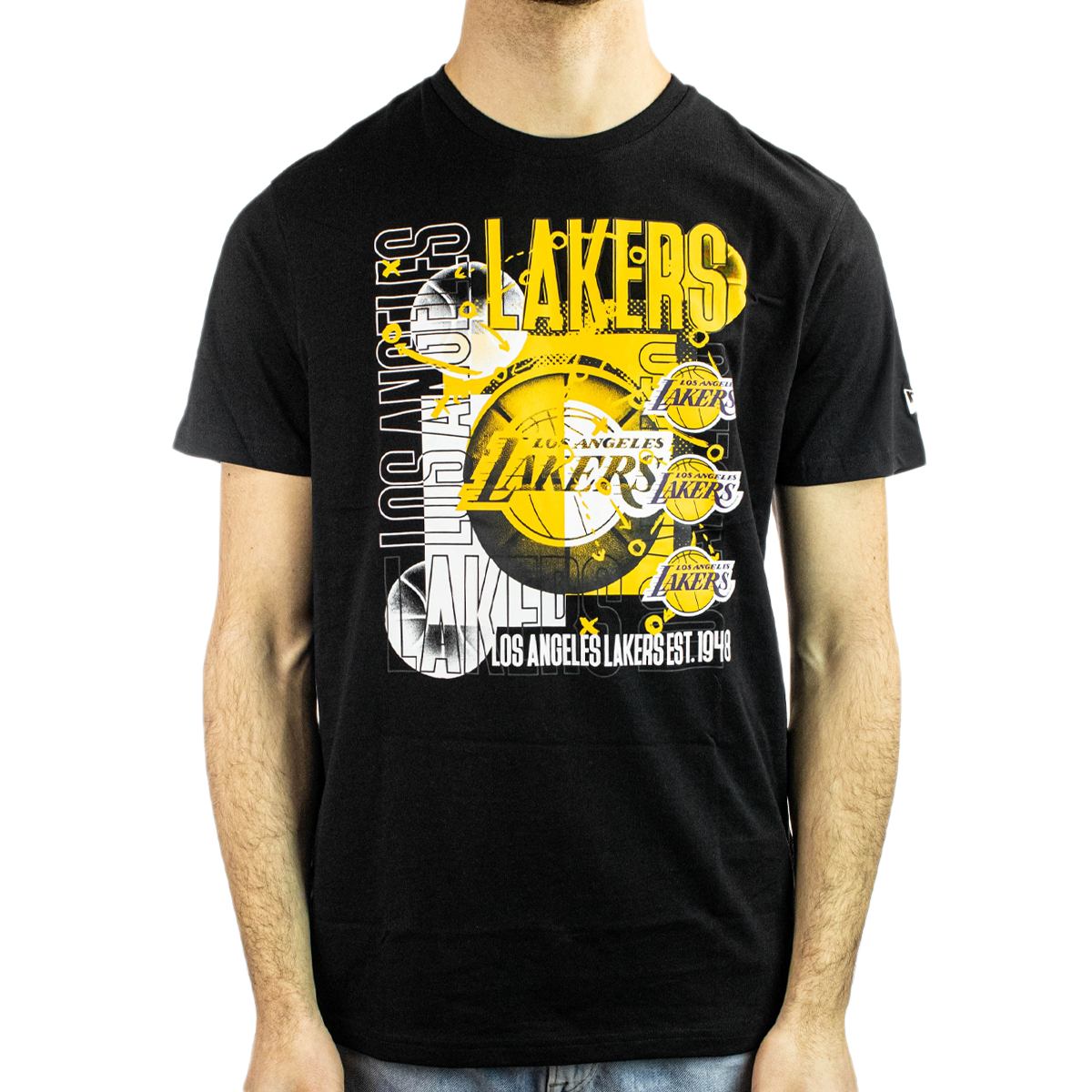 New era 60357111 NBA Team Logo Mesh Los Angeles Lakers Short Sleeve T-Shirt  Black