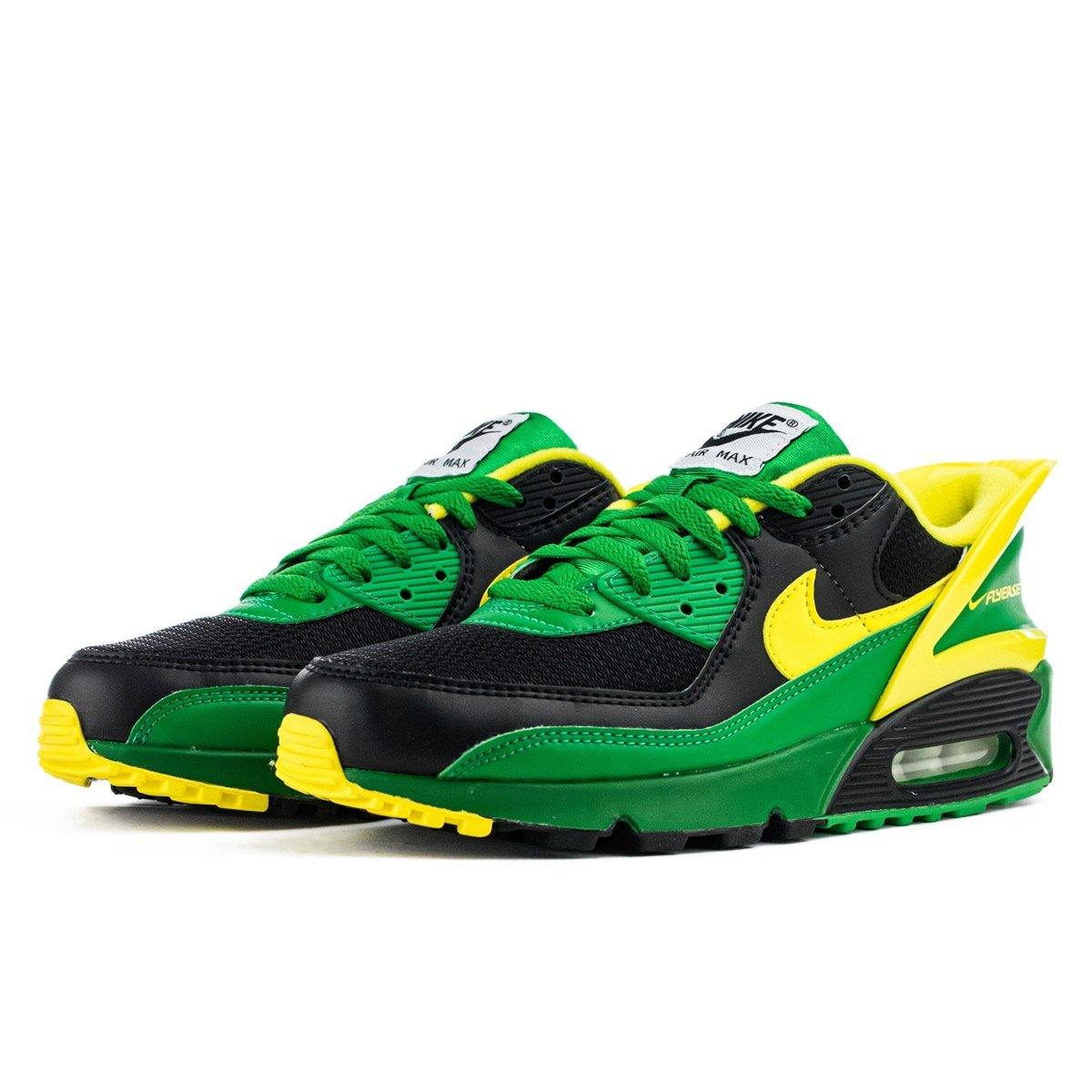 Corte de pelo Implacable Susteen Nike Air Max 90 FlyEase CZ4270-001 - schwarz-grün-gelb – Brooklyn Footwear  x Fashion
