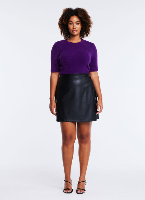 Lucinda Black Pleather Mini Skirt