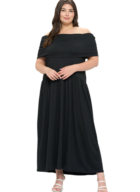 Hayek Off Shoulder Maxi Dress