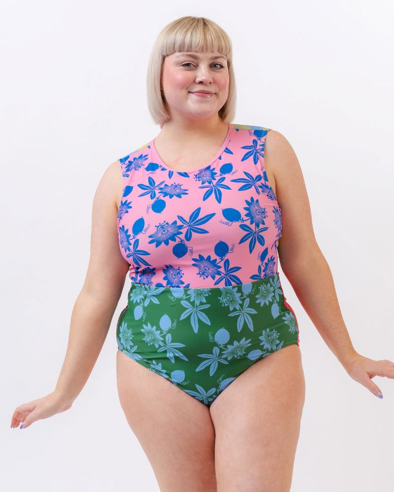 Lime Ricki X Lars Passionfruit High Neck One Piece